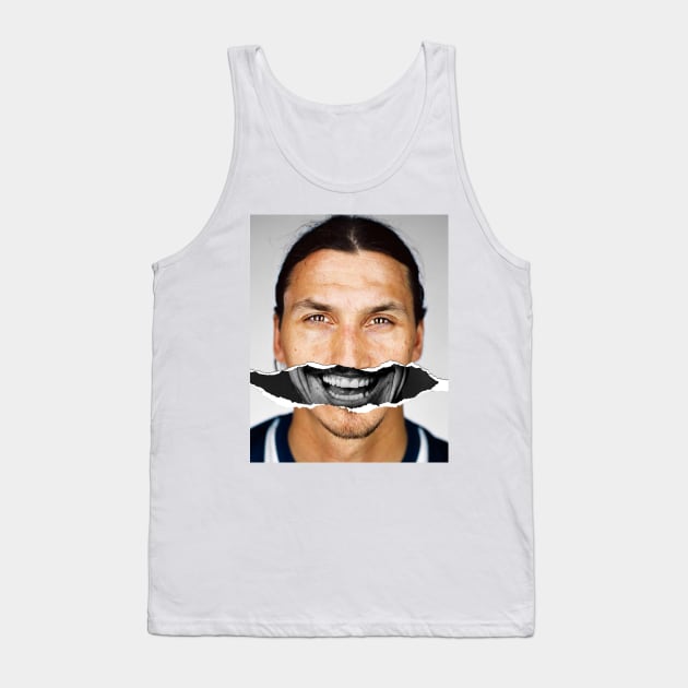 Zlatan Ibrahimovic Portrait Tank Top by Paskwaleeno